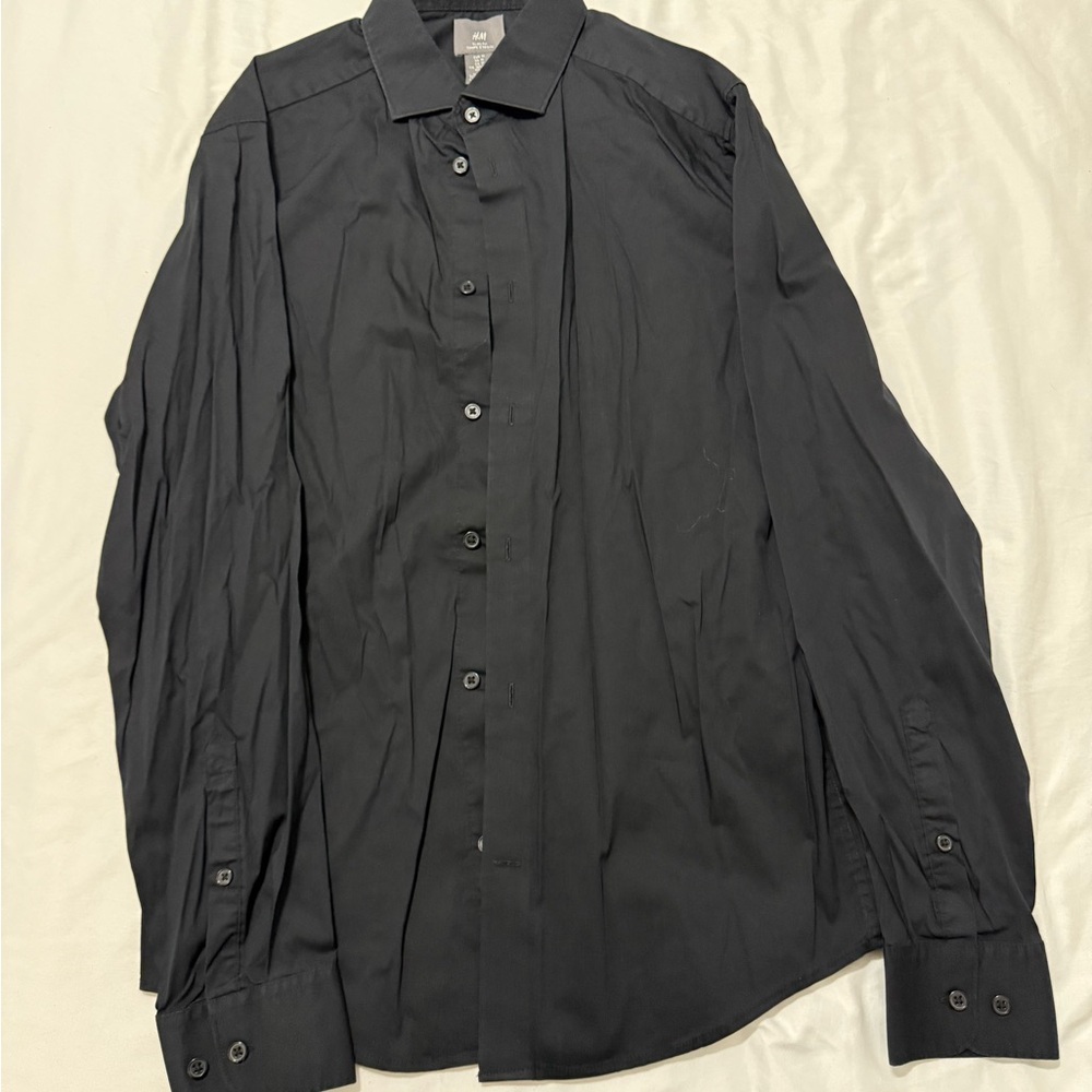 H&M Classic Black Dress Shirt